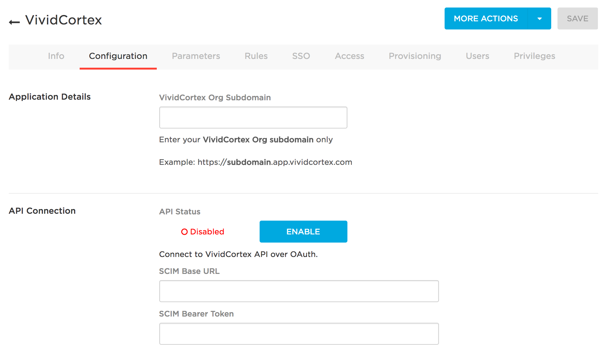 OneLogin Empty Config